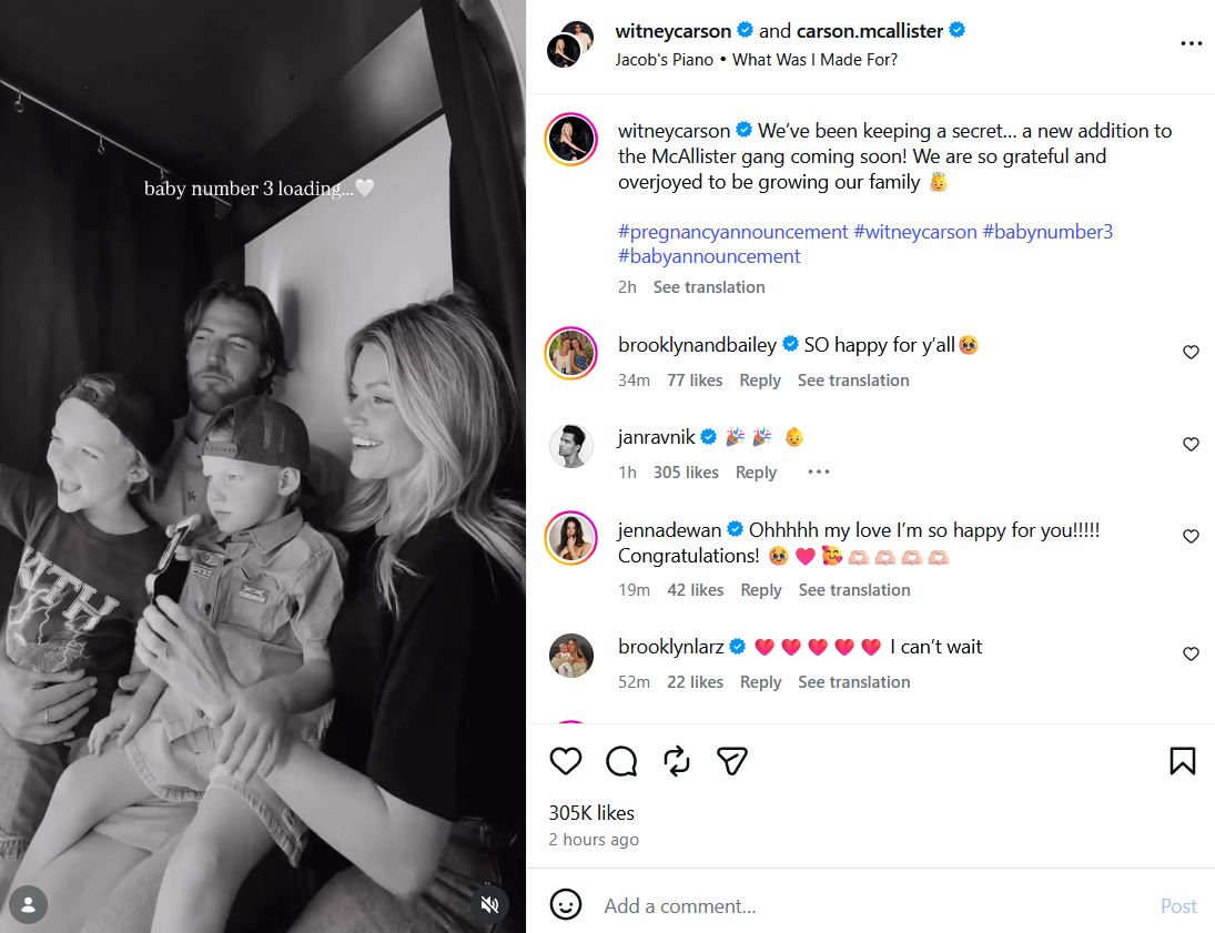 Witneycarson pregnant